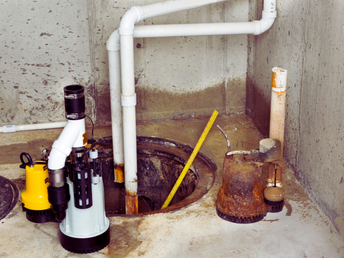Sump pump being repaired 