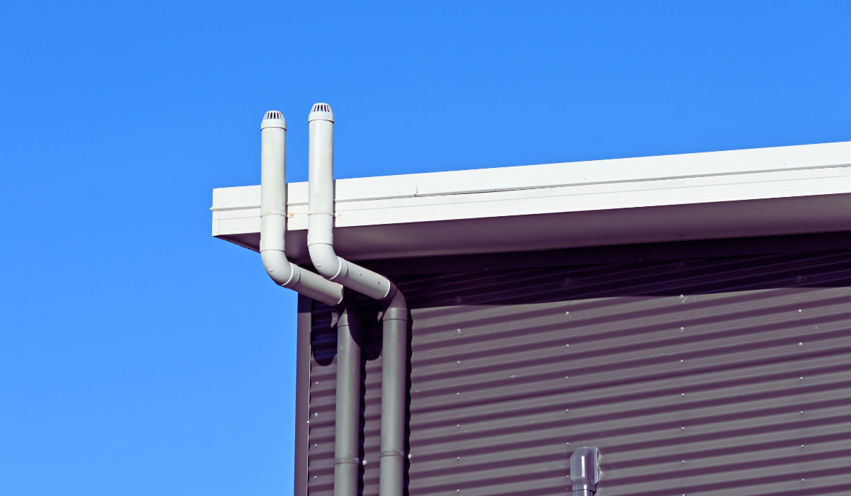 Sewer vent pipe on home